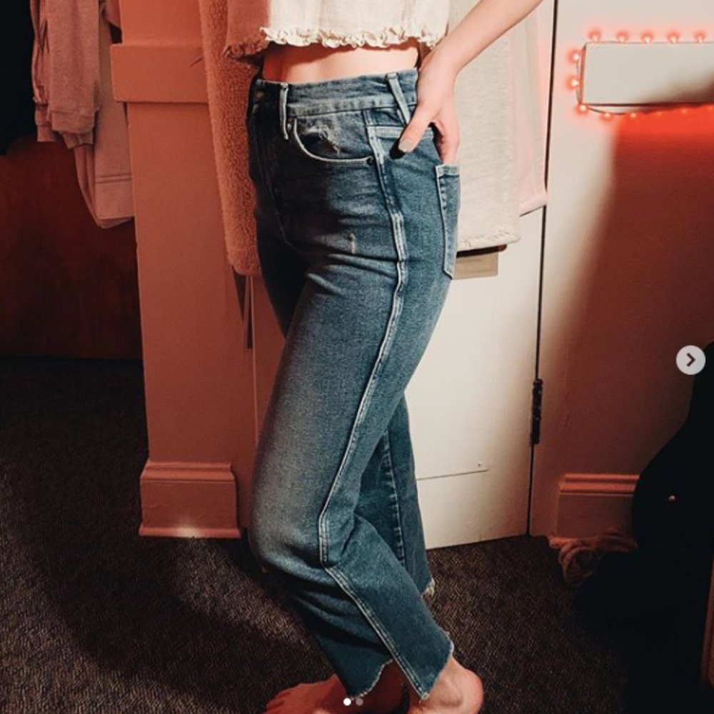 Good American Boot Cut Cropped Jeans